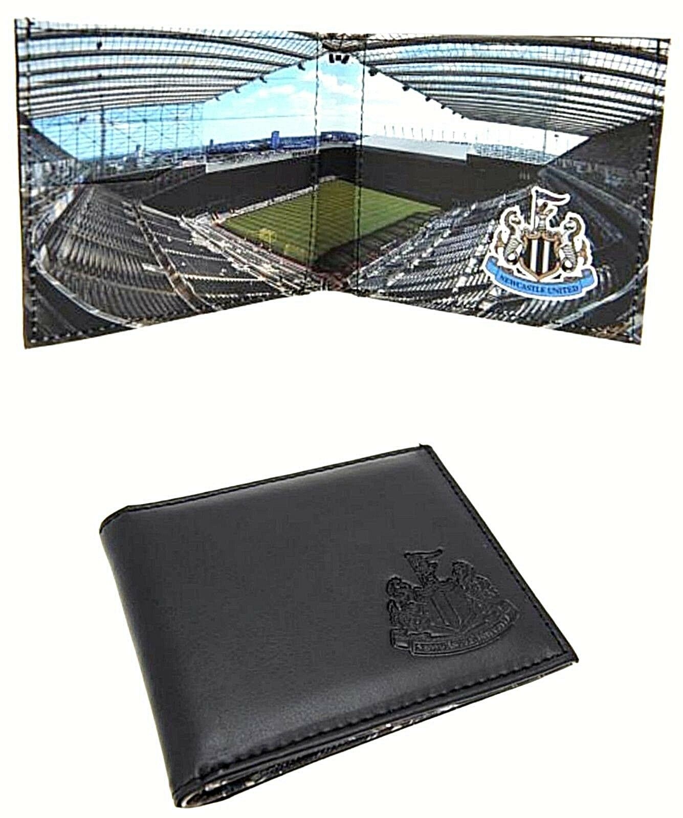 Newcastle FC The Magpies Football Club Genuine Black Leather Wallet 