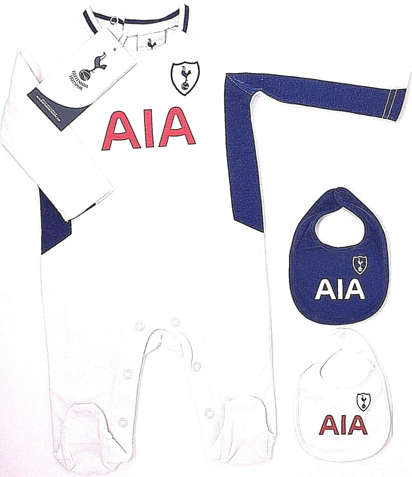 Official Tottenham Hotspur Football Club New Season Home /& Away Kit Twin Pack Bodysuit Spurs Baby Grows Size 0-3 Months