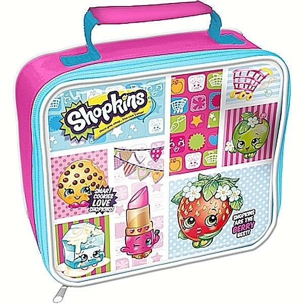 SHOPKINS CHILDS SCHOOL KIDS INSULATED WIPE CLEAN LUNCH BAG and BOTTLE SET 