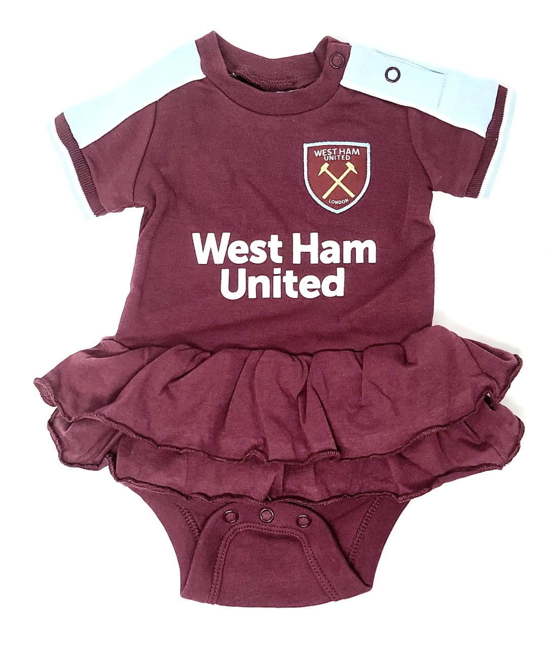 West Ham United Utd Fc 2 Pack Bodysuit 9/12 mths Baby Vests 